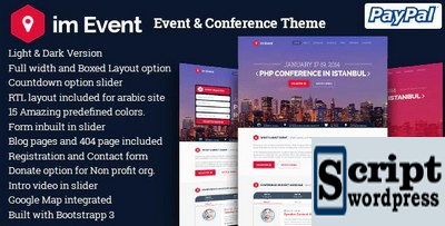 imEvent - Tema de WordPress de conferência Meetup