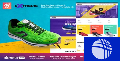 Extreme - Corrida Calçados esportivos e roupas Elementor Template Kit