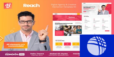 Reach - Agência Digital e Template Kit Elementor Criativo